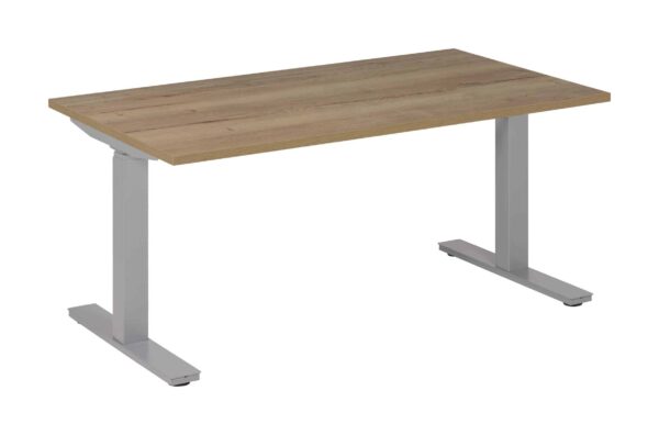 Bureau zit sta 180x80 Aluminium Natuur eiken