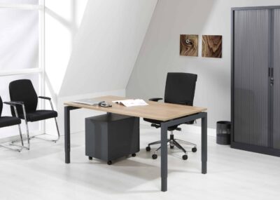 Bureau 4-poot 200 x 100 Antraciet Natuur eiken