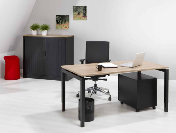 Bureau 4-poot 200 x 100 Zwart Robson eiken